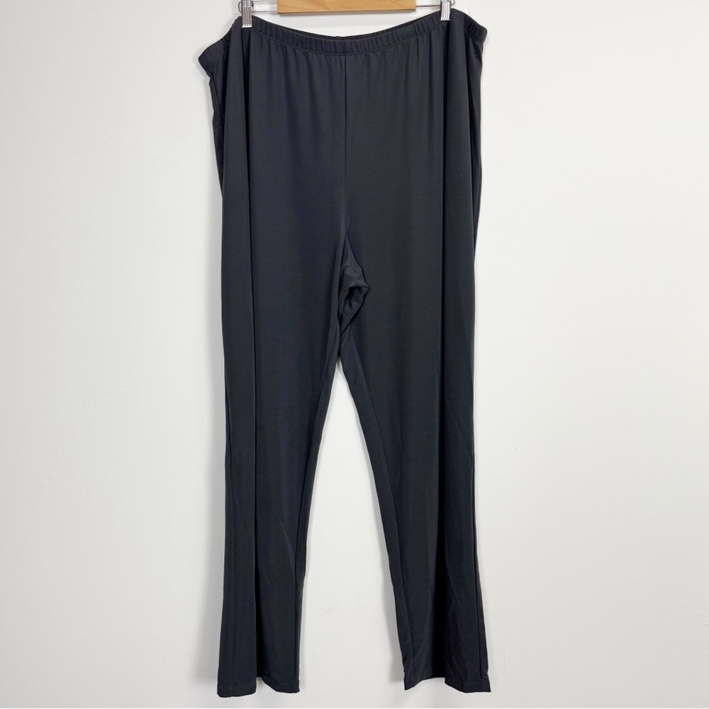 Susan Graver Pants Womens 3XT Gray Liquid Knit Pull On Stretch Essentials USA